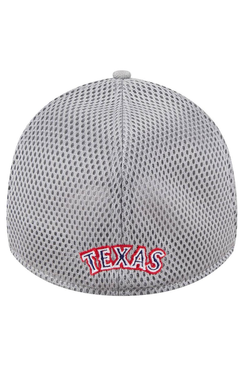 Men's New Era Gray Texas Rangers Visor Paint Splatter 39THIRTY Flex Hat, Alternate, color, Gray