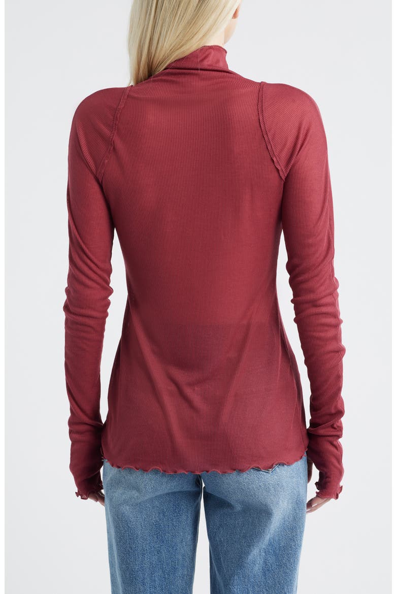 Close to Home Rib Turtleneck Top, Alternate, color, MISS CRIMSON