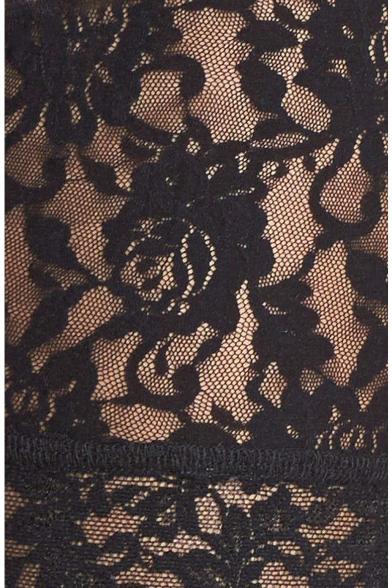 Sheer Signature Lace Bike Shorts, Alternate, color, BLACK