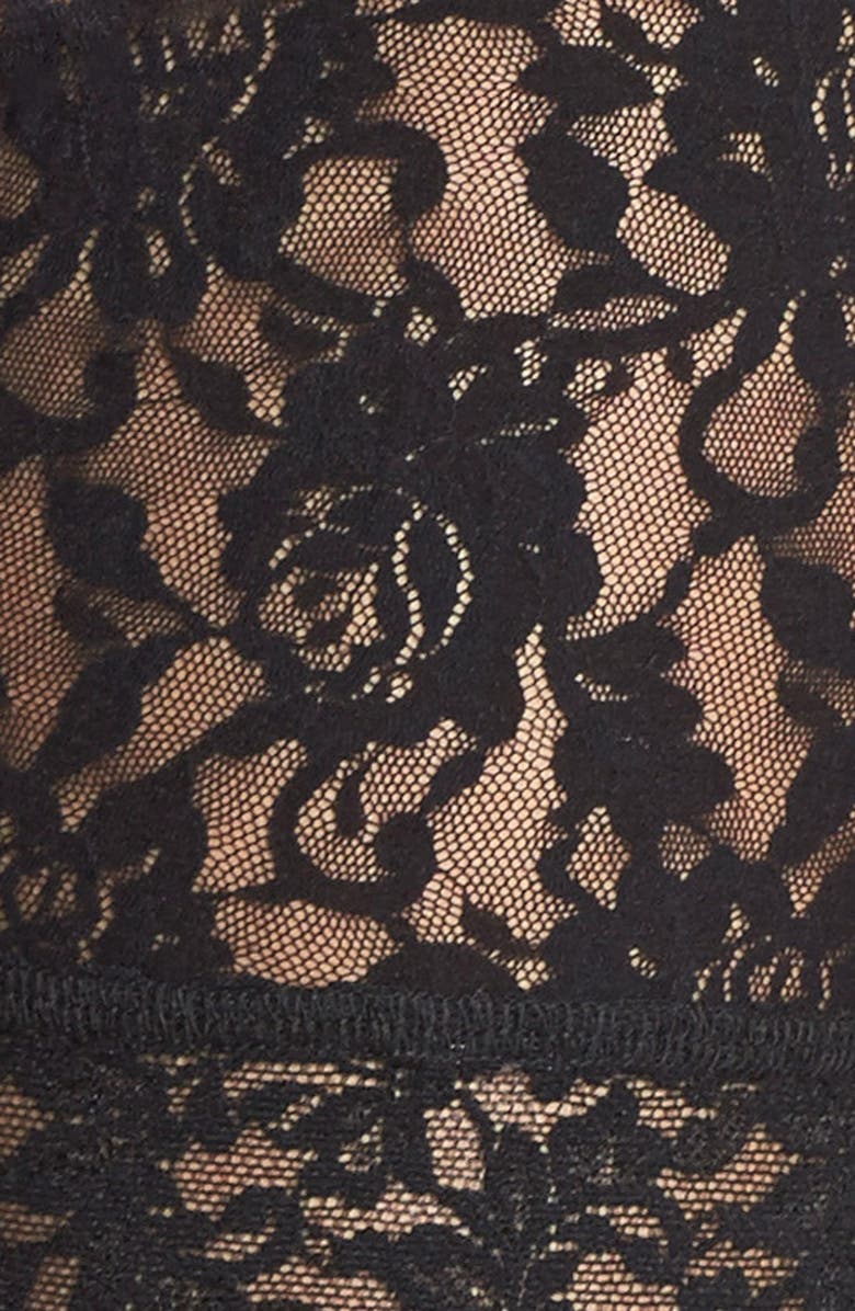 Hanky Panky Sheer Signature Lace Bike Shorts, Alternate, color, Black