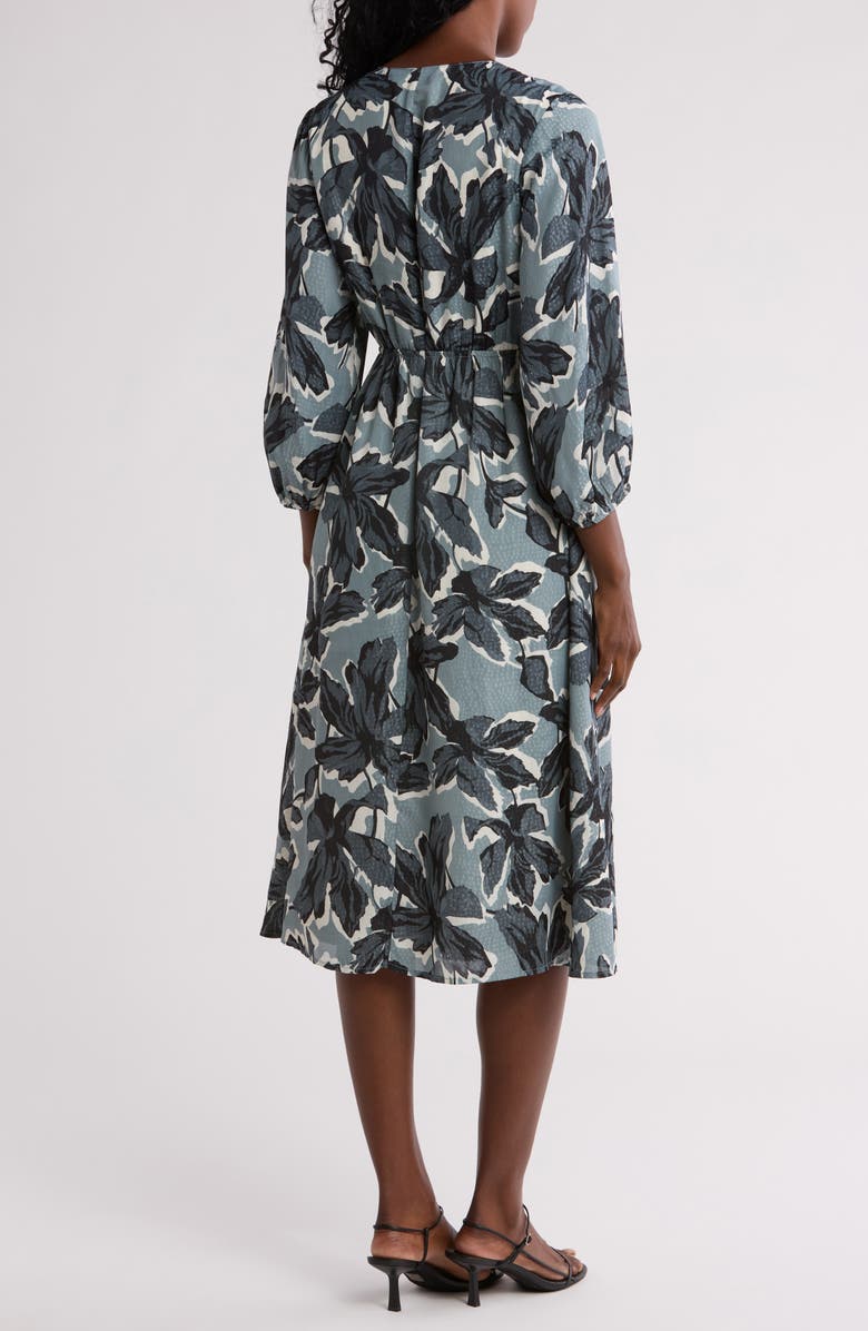 NORDSTROM RACK Long Sleeve Faux Wrap Midi Dress, Alternate, color, 