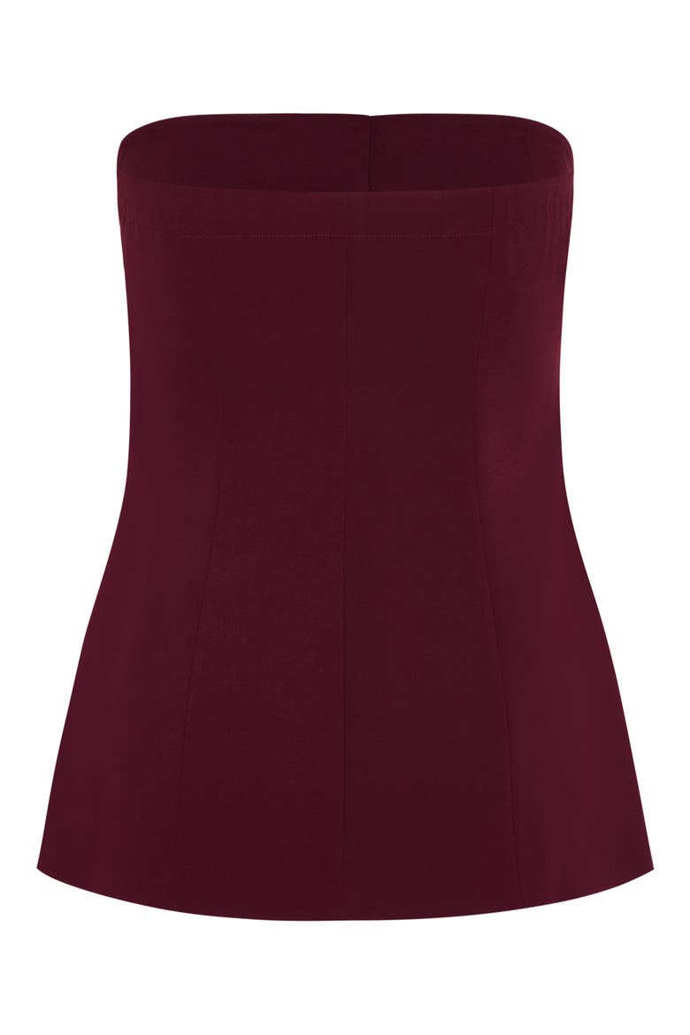 Leah Strapless Bustier Top, Alternate, color, DARK CHERRY