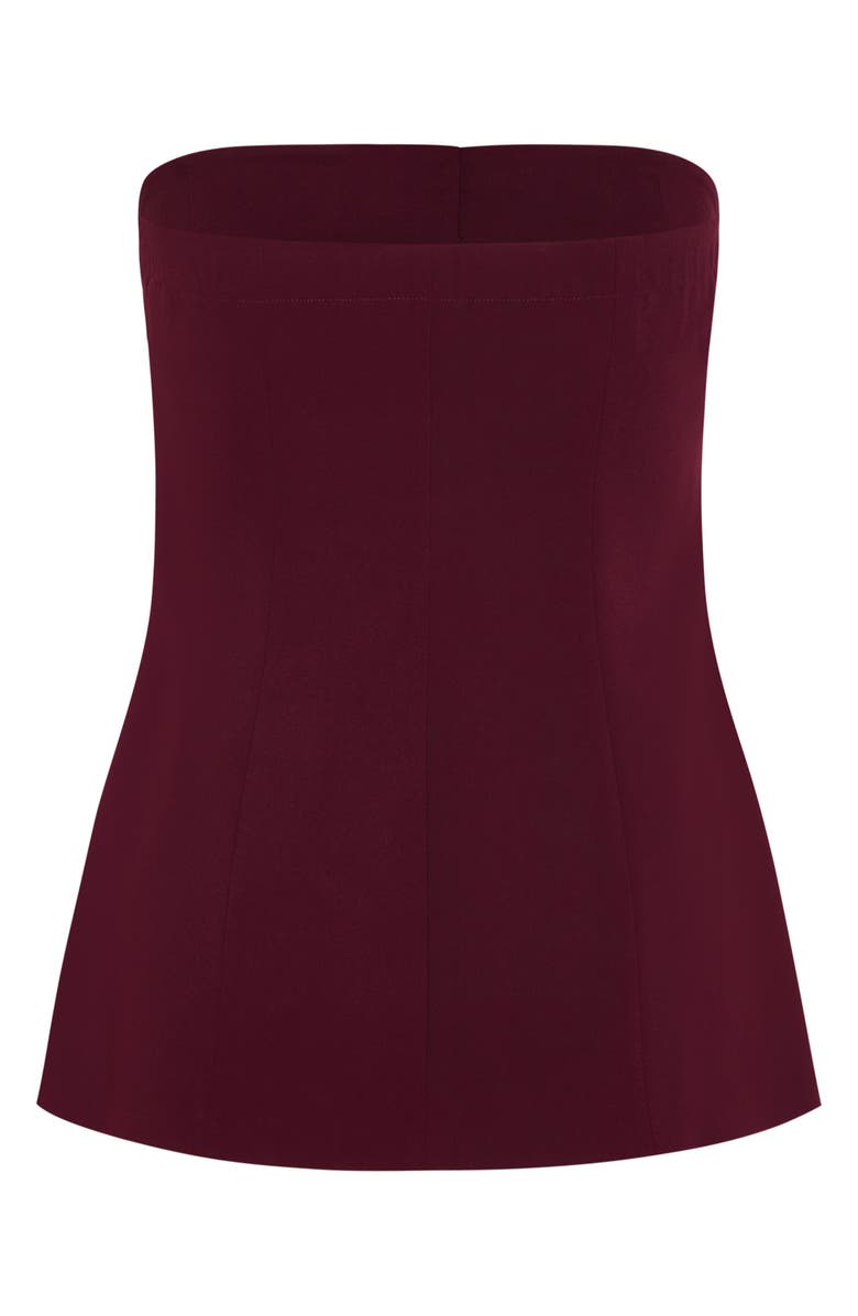 City Chic Leah Strapless Bustier Top, Alternate, color, Dark Cherry