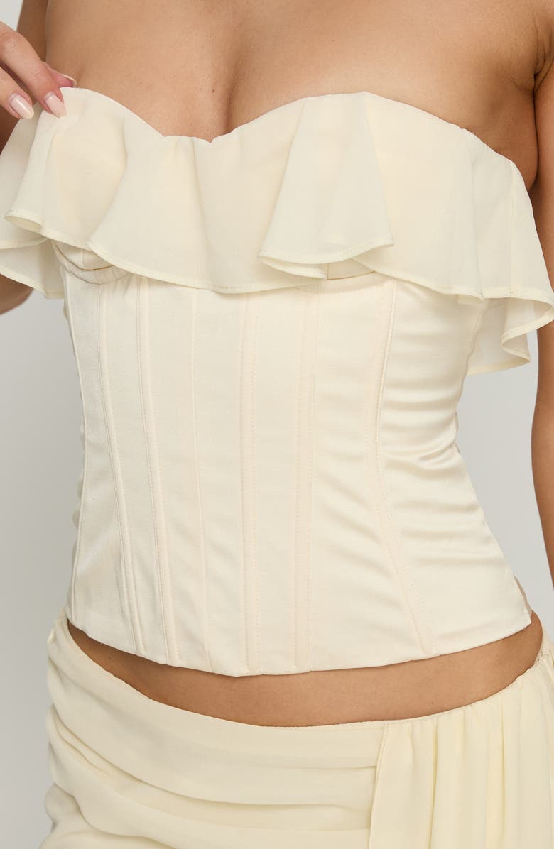 Princess Polly Holliann Ruffle Strapless Top, Alternate, color, Butter