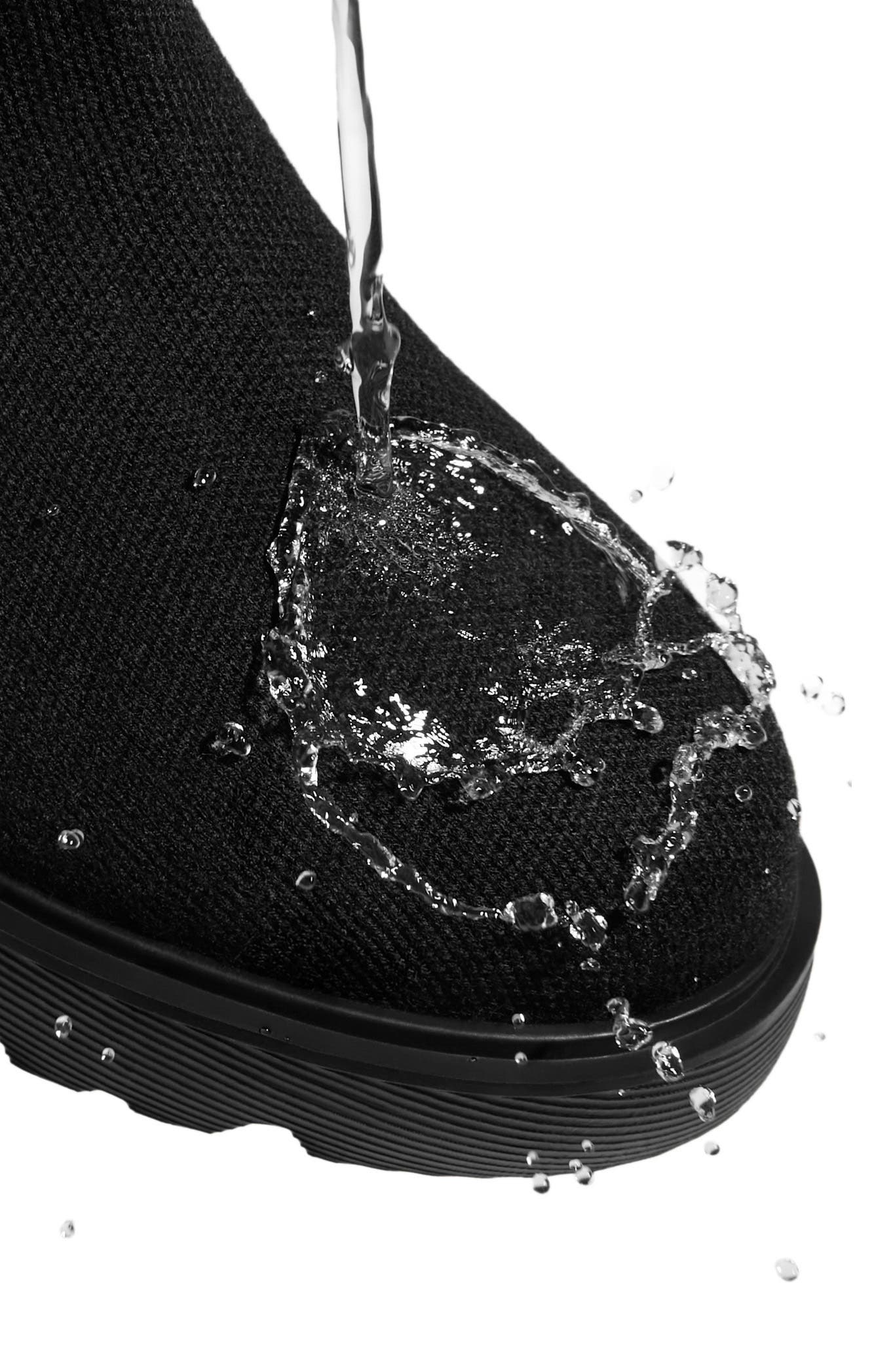 VIVAIA Round-Toe Knee-High Platform Chunky Wool Wedge Boots, Alternate, color, Black