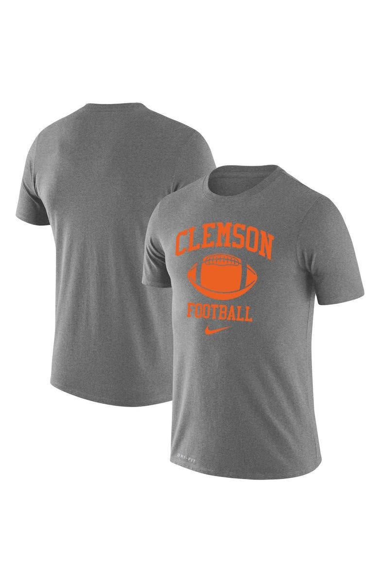 Nike Men's Nike Heathered Gray Clemson Tigers Retro Football Lockup Legend Performance T-Shirt, Main, color, 