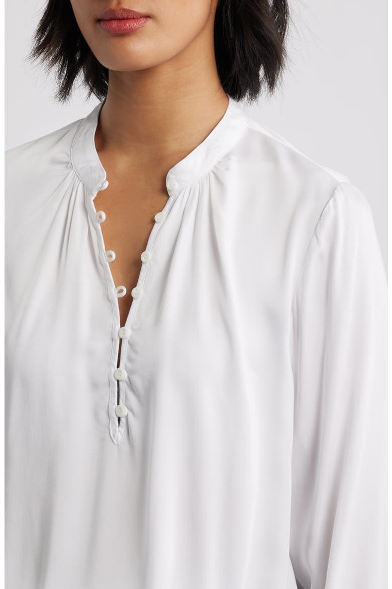 Gathered Satin Top, Alternate, color, WHITE