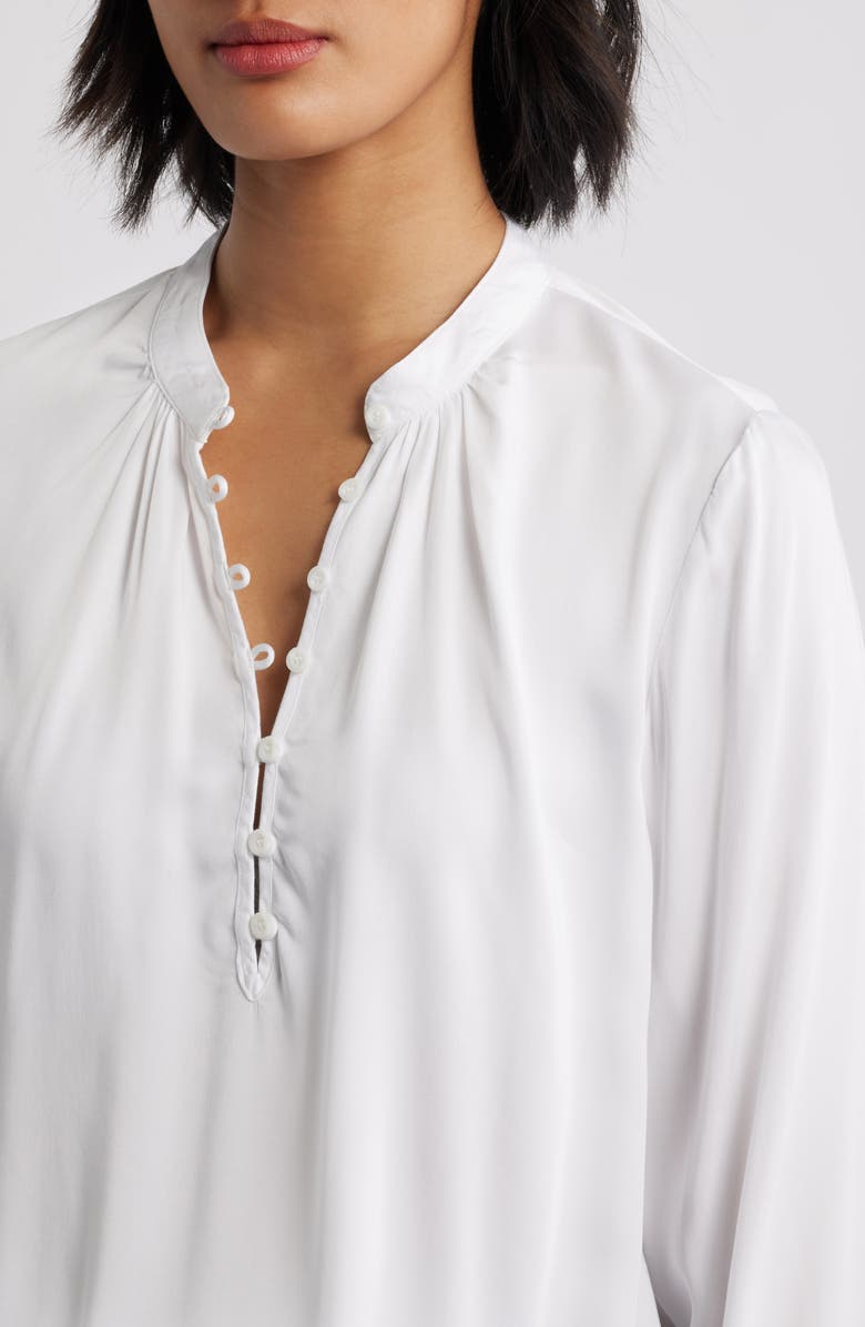 Cloth & Stone Gathered Satin Top, Alternate, color, White