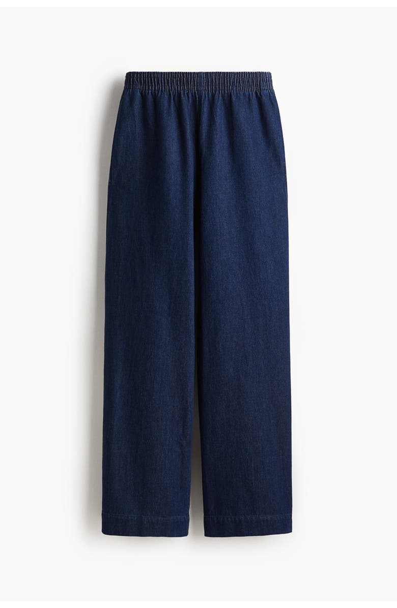 H&M Pull-on Denim Trousers, Main, color, Dark Denim Blue