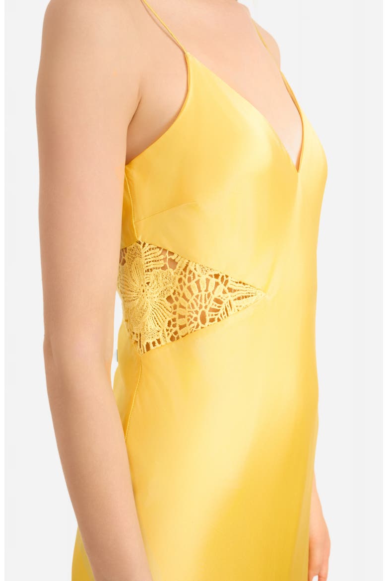Carli Lace Detail Satin Slipdress, Alternate, color, CUSTARD