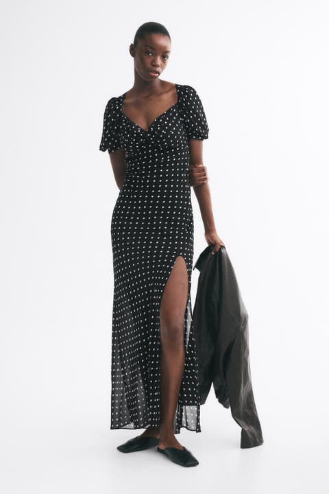 Puff-Sleeved Maxi Dress