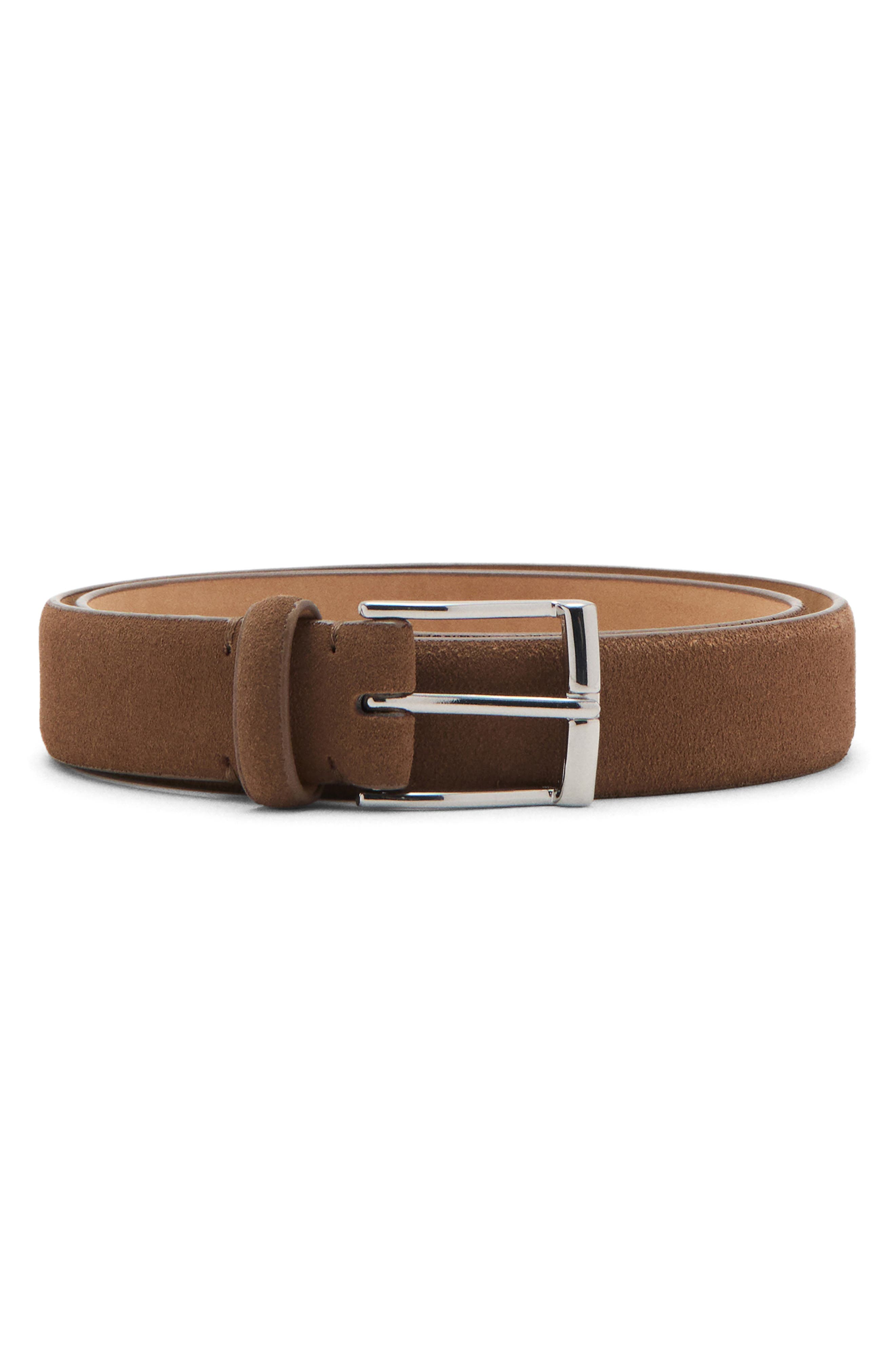 Mango Suede Belt In Metallic