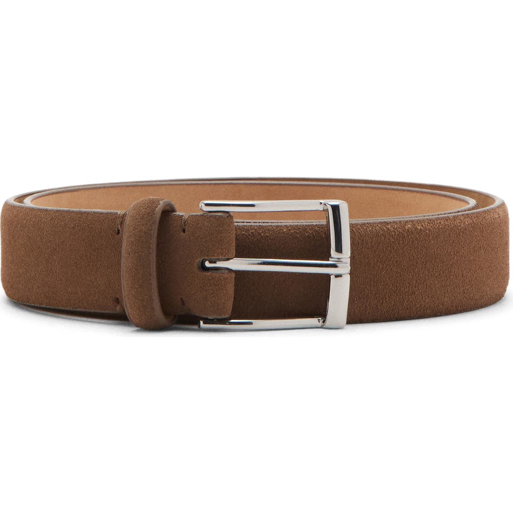 Mango Suede Belt In Metallic