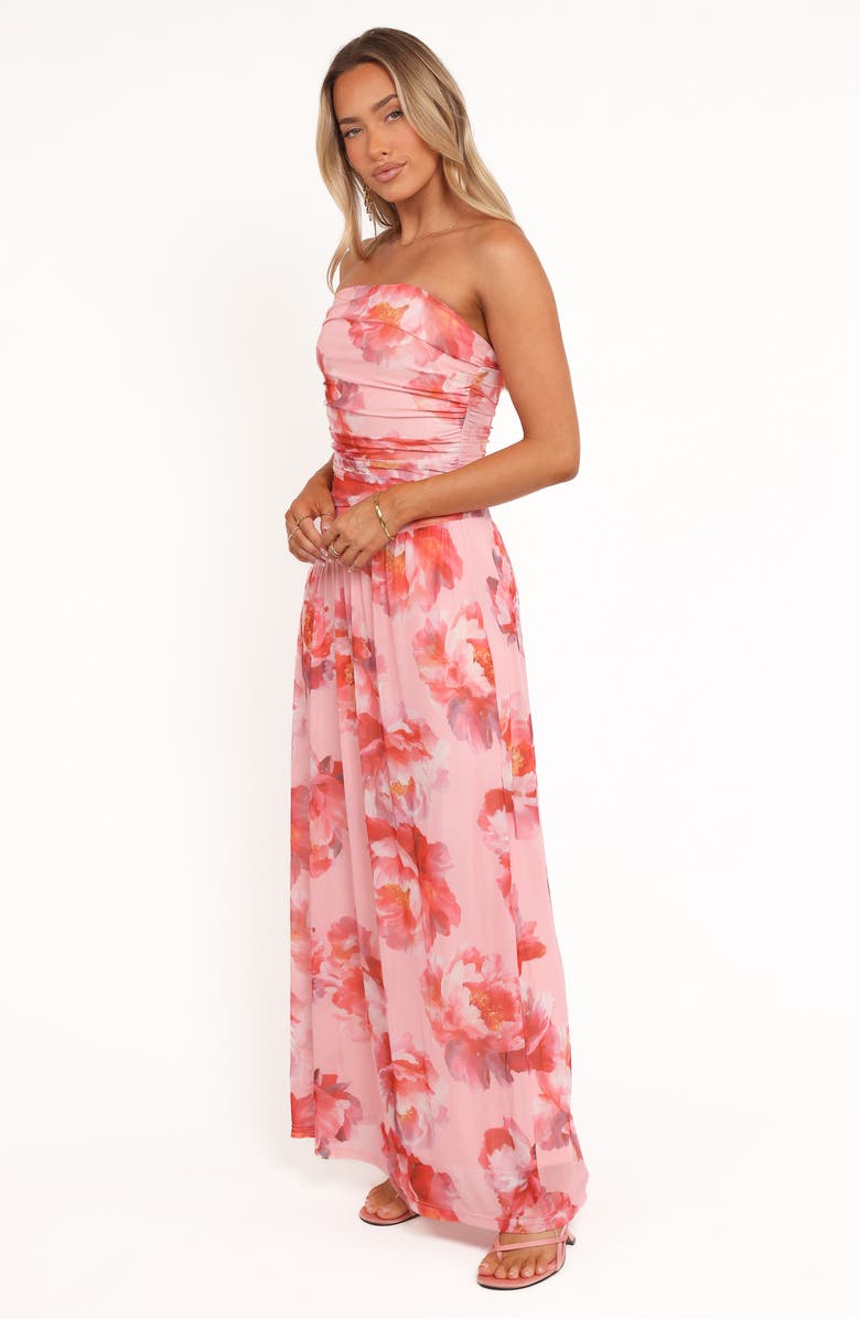 Petal & Pup Calypso Floral Strapless Maxi Dress, Alternate, color, Pink Peony