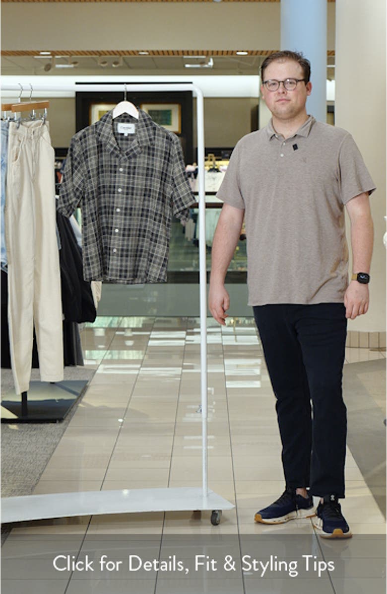 Plaid Seersucker Short Sleeve Button-Up Shirt, sales video thumbnail