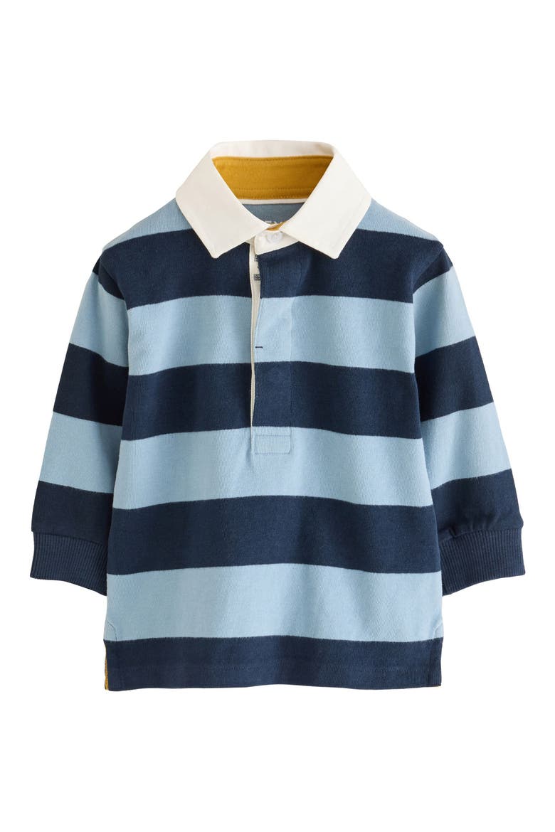 Kids' Stripe Long Sleeve Rugby Polo, Main, color, BLUE MULTI