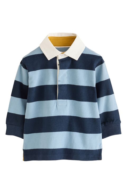 Kids' Stripe Long Sleeve Rugby Polo