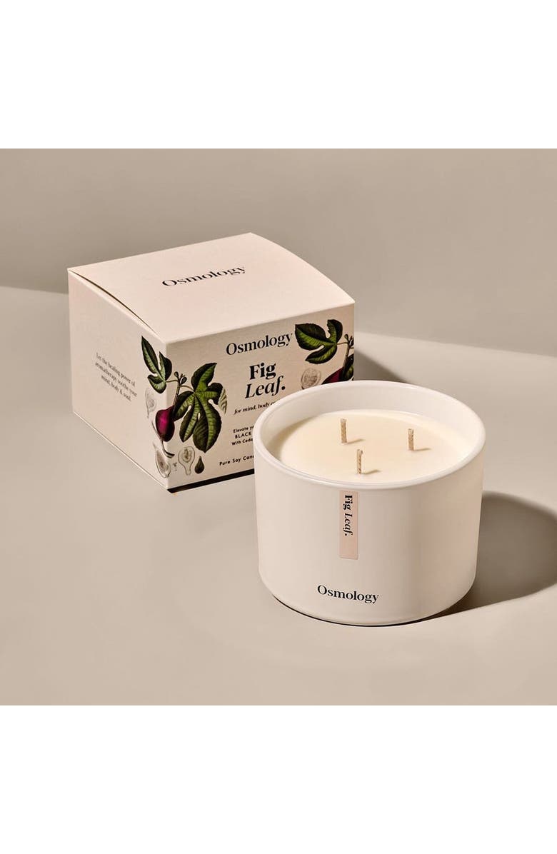 Osmology Fig Leaf Scented Triple Wick Candle, Alternate, color, White