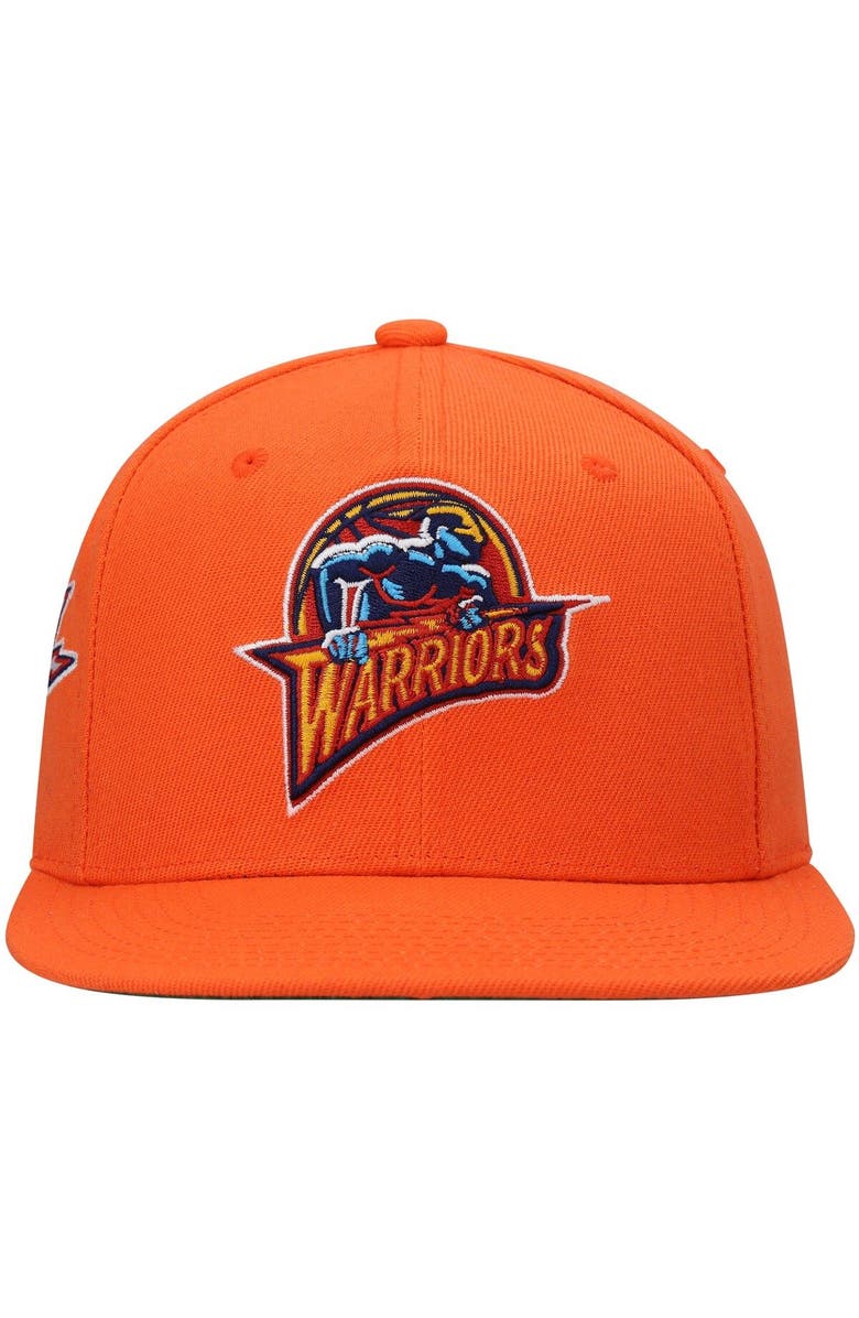 Mitchell & Ness Men's Mitchell & Ness Orange Golden State Warriors Hardwood Classics Snapback Hat, Alternate, color, Orange