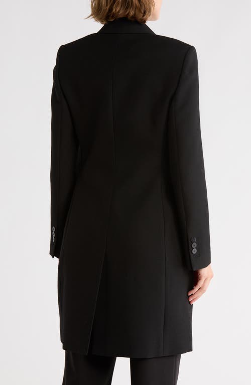 Theory Tailored Double Breasted Wool Blend Coat In Black