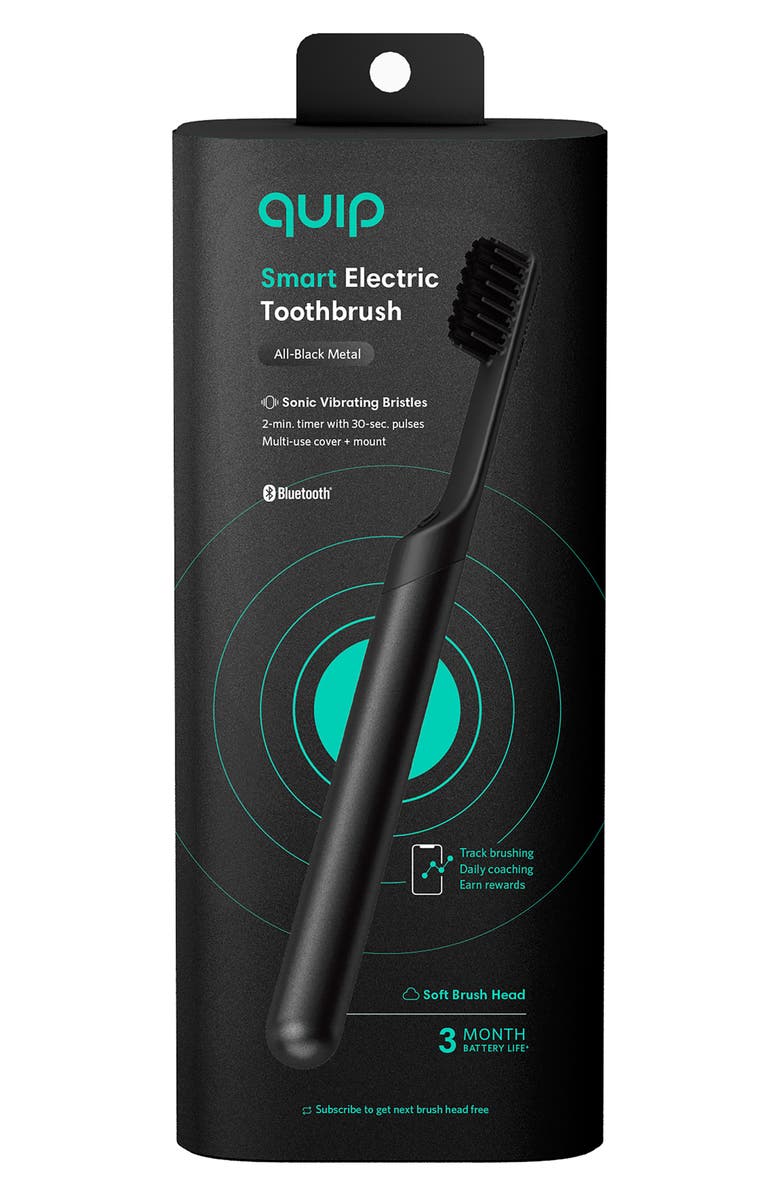 QUIP Smart Rechargeable Electric Toothbrush Starter Kit, Alternate, color, Black