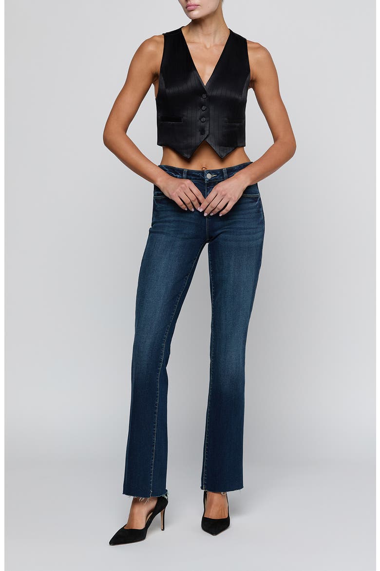 Jianna Pinstriped Short Vest, Alternate, color, BLACK PINSTRIPE