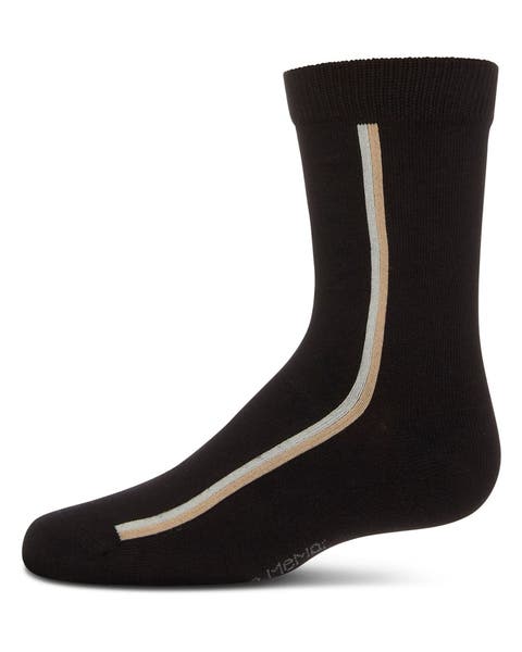 Dual-Stripe Fine-Gauge Crew Sock (Big Kid)