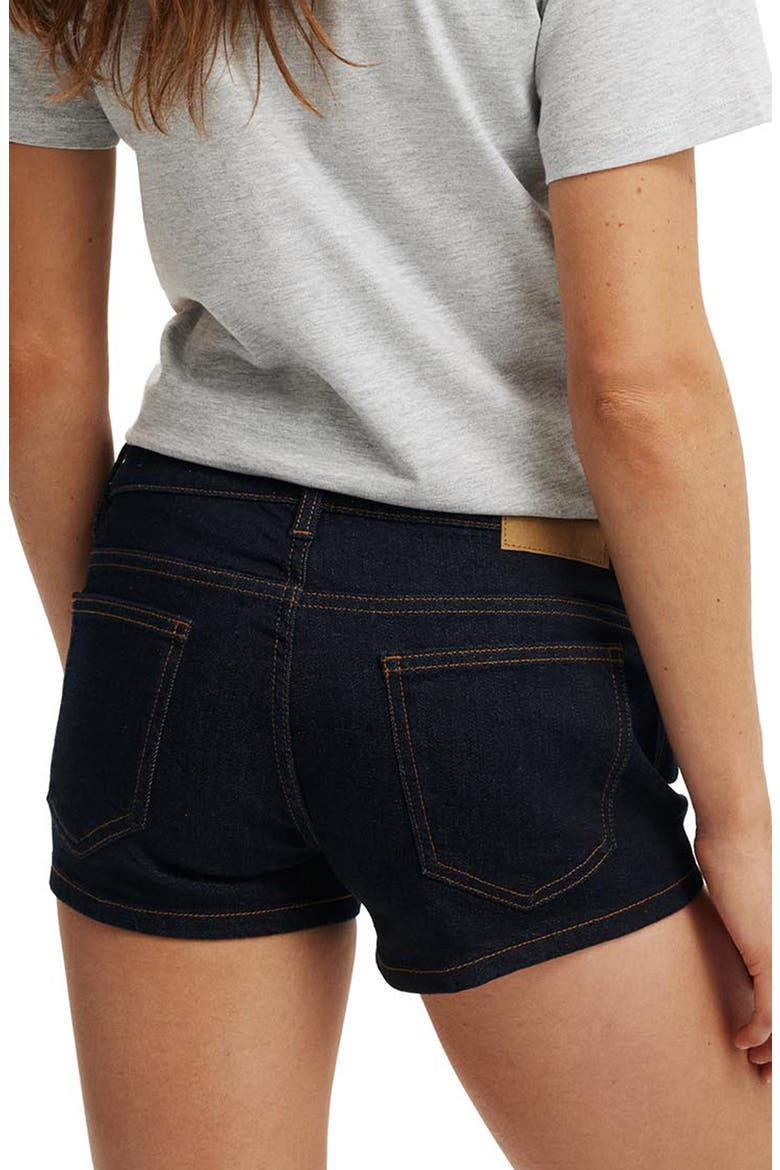 Micro Low Rise Denim Shorts, Alternate, color, ARIES BLUE