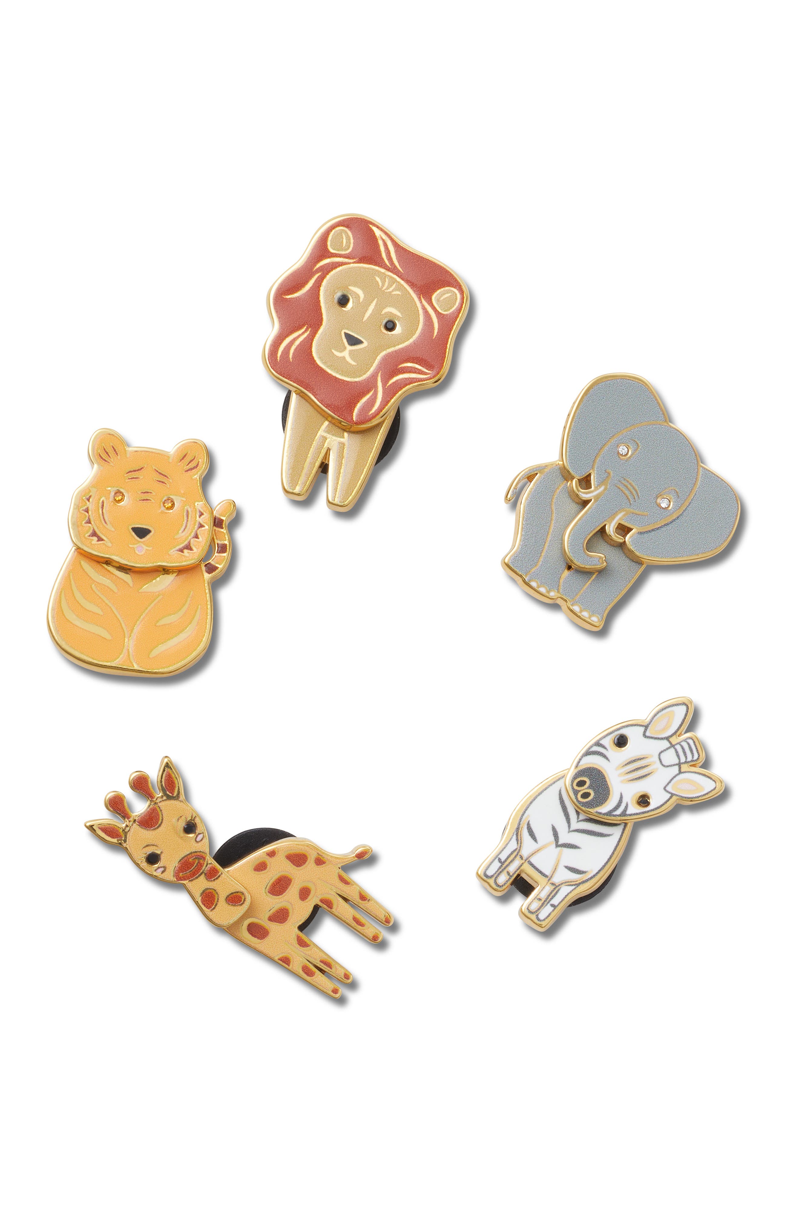 Kids' Assorted 5-Pack Enamel Safari CROCS Shoe Charms, Alternate, color, WHITE