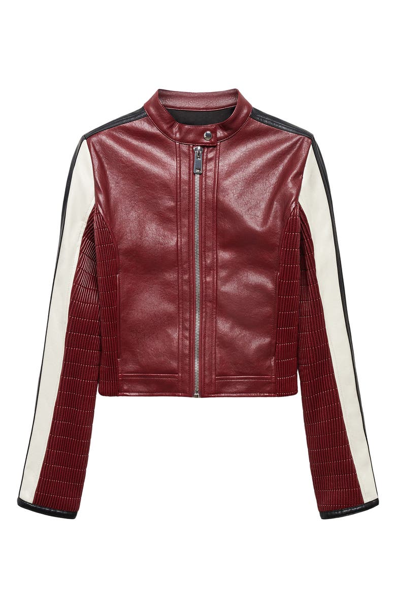 MANGO Faux Leather Moto Jacket, Alternate, color, 