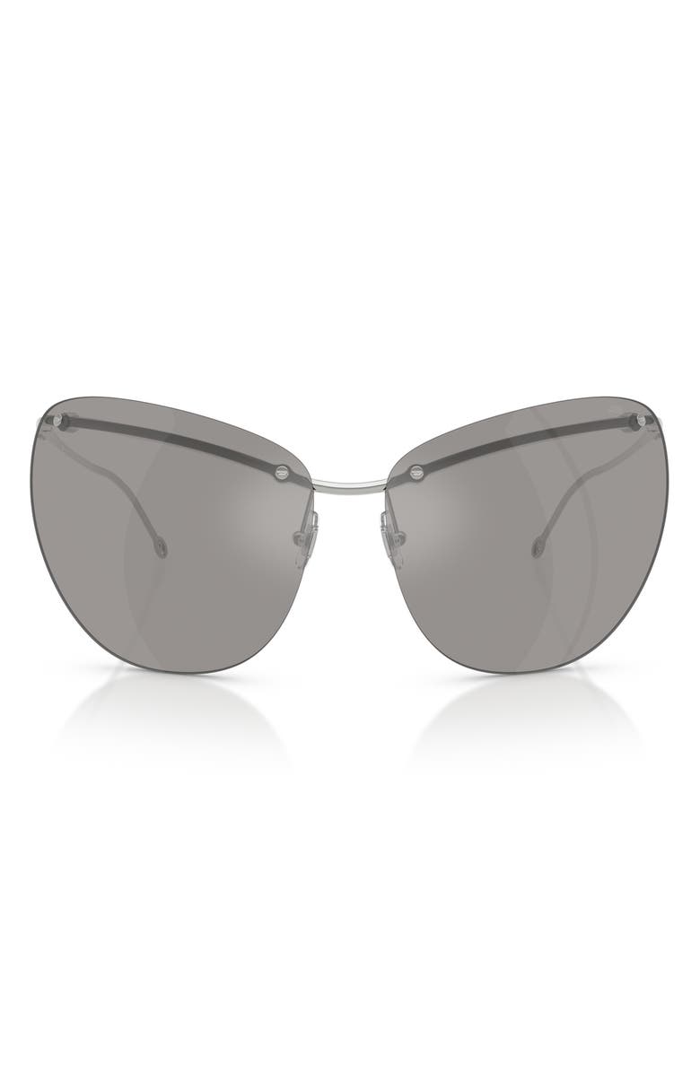 DIESEL<sup>®</sup> DL1007 D-Gies 71mm Mirrored Cat Eye Sunglasses, Main, color, Grey Mirror / Grey Mirror