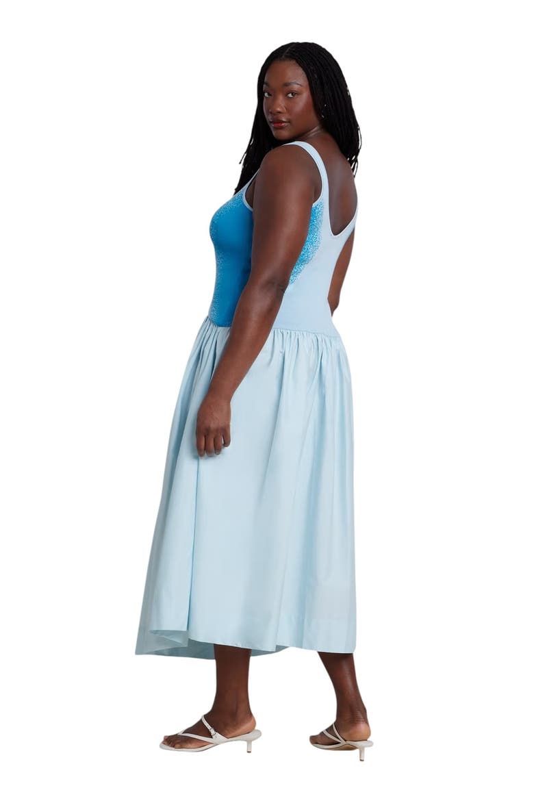 Flare Skirt Tank Dress, Alternate, color, OMBRE CURVE BLUE