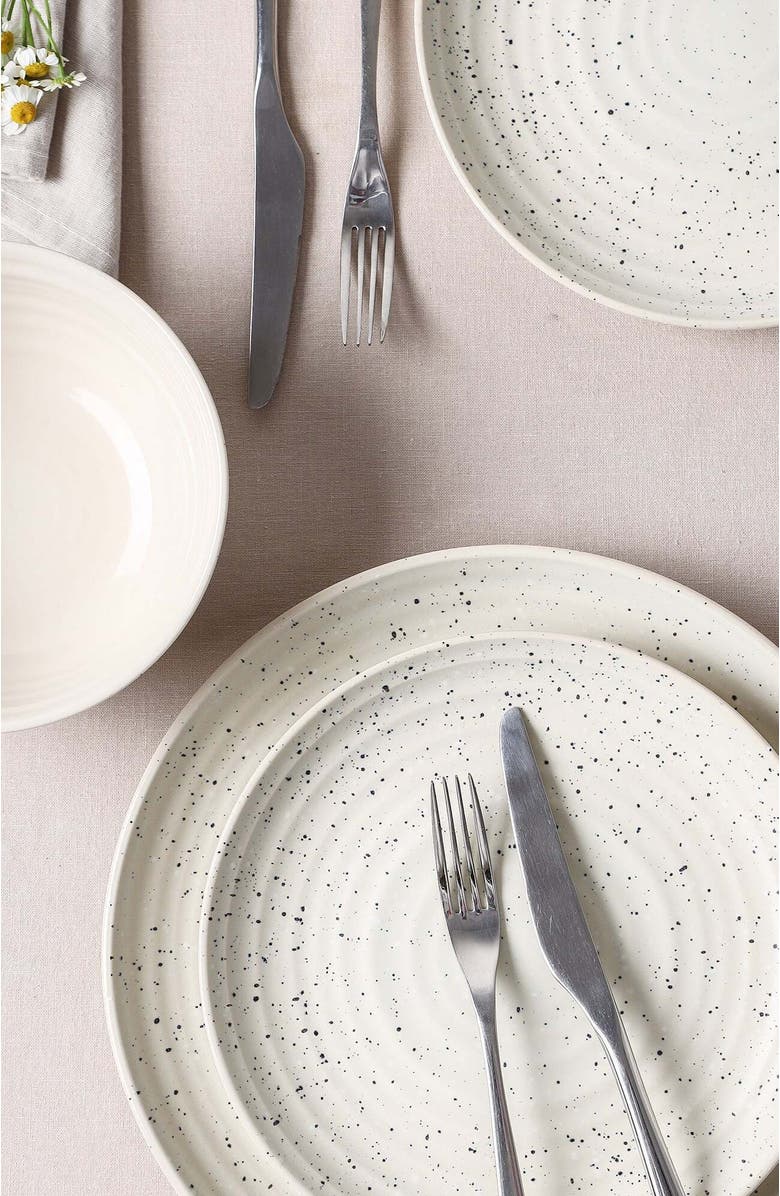 Stone Lain Dua Stoneware 12-Piece Dinnerware Set, Alternate, color, White