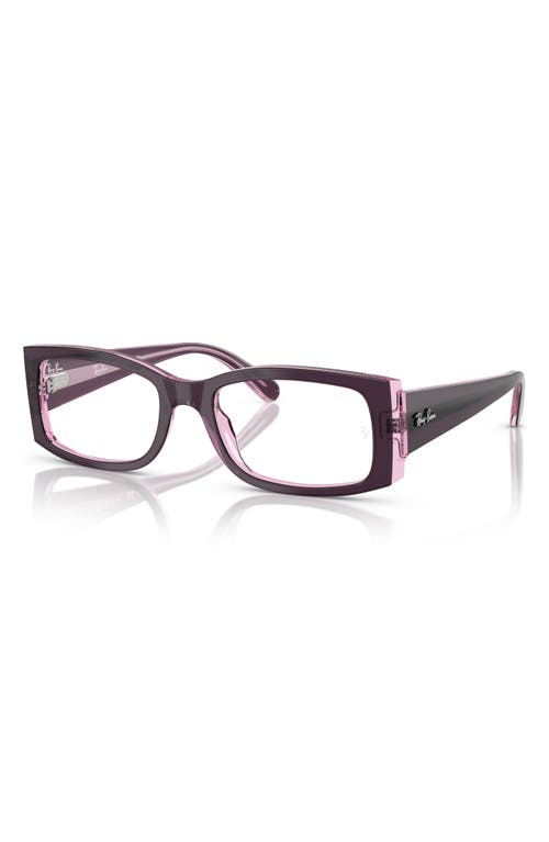 Ray Ban Miriam Optics Eyeglasses Violet On Transparent Pink Frame Clear Lenses Polarized 54-19 In Violet