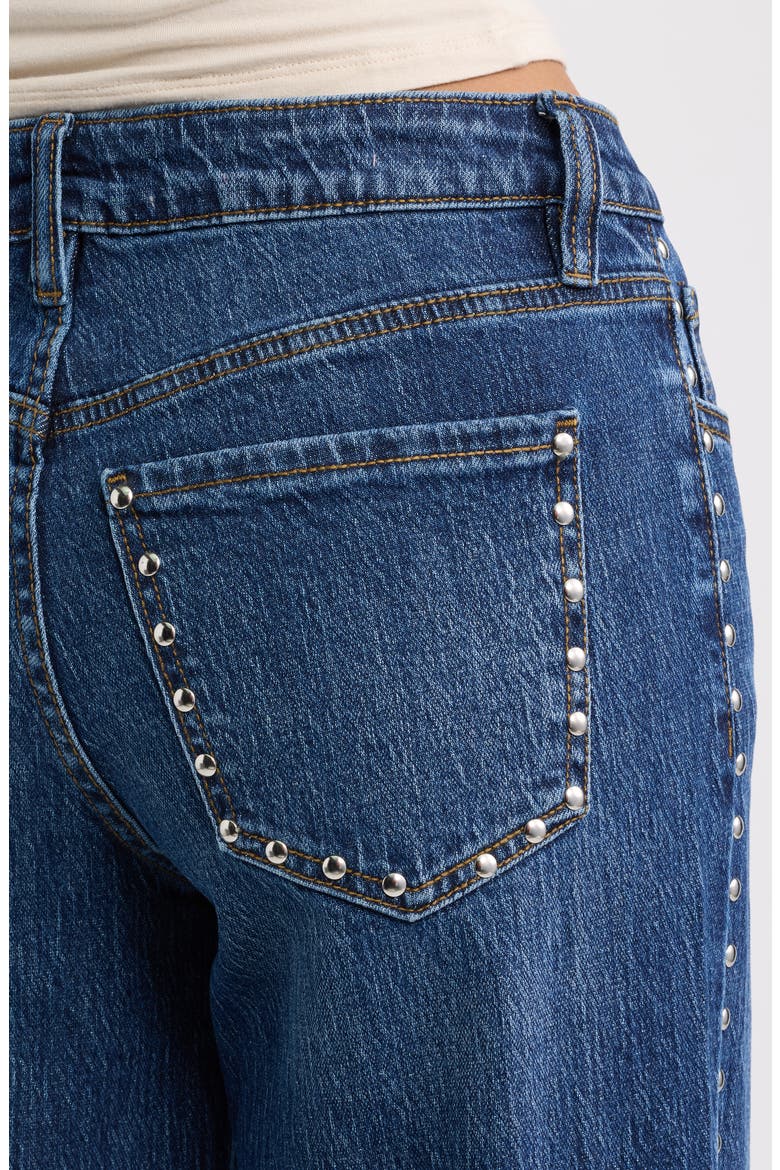 Bella Studded Wide Leg Jeans, Alternate, color, 08S DARK WASH
