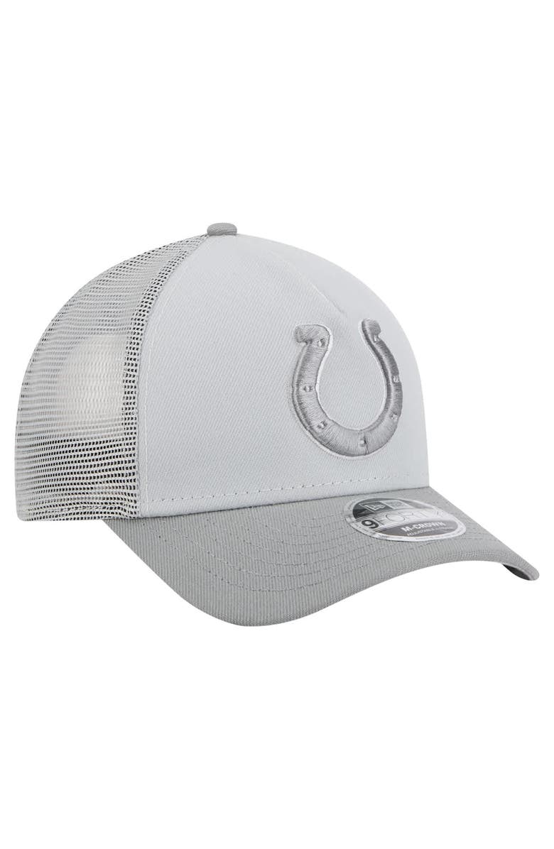 New Era Men's New Era Gray Indianapolis Colts Domain 9FORTY A-Frame Trucker Adjustable Hat, Alternate, color, 