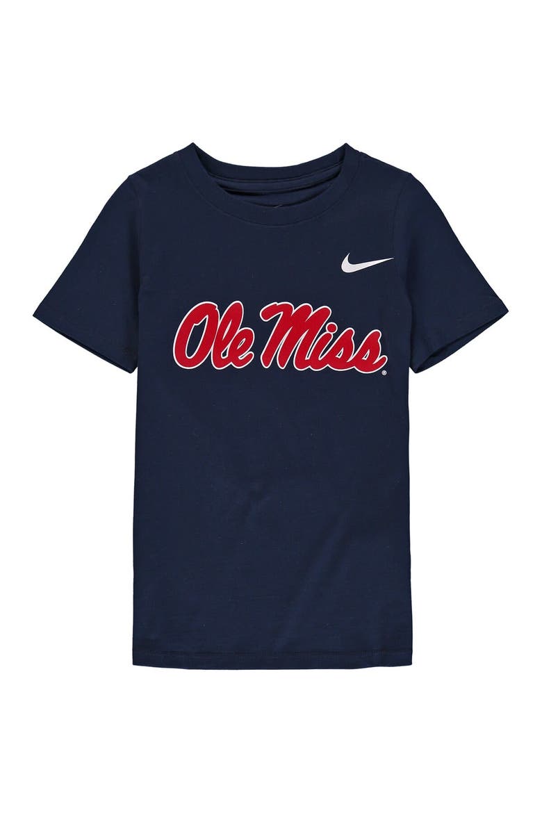 Preschool Nike Navy Ole Miss Rebels Logo Performance T-Shirt, Main, color, Navy
