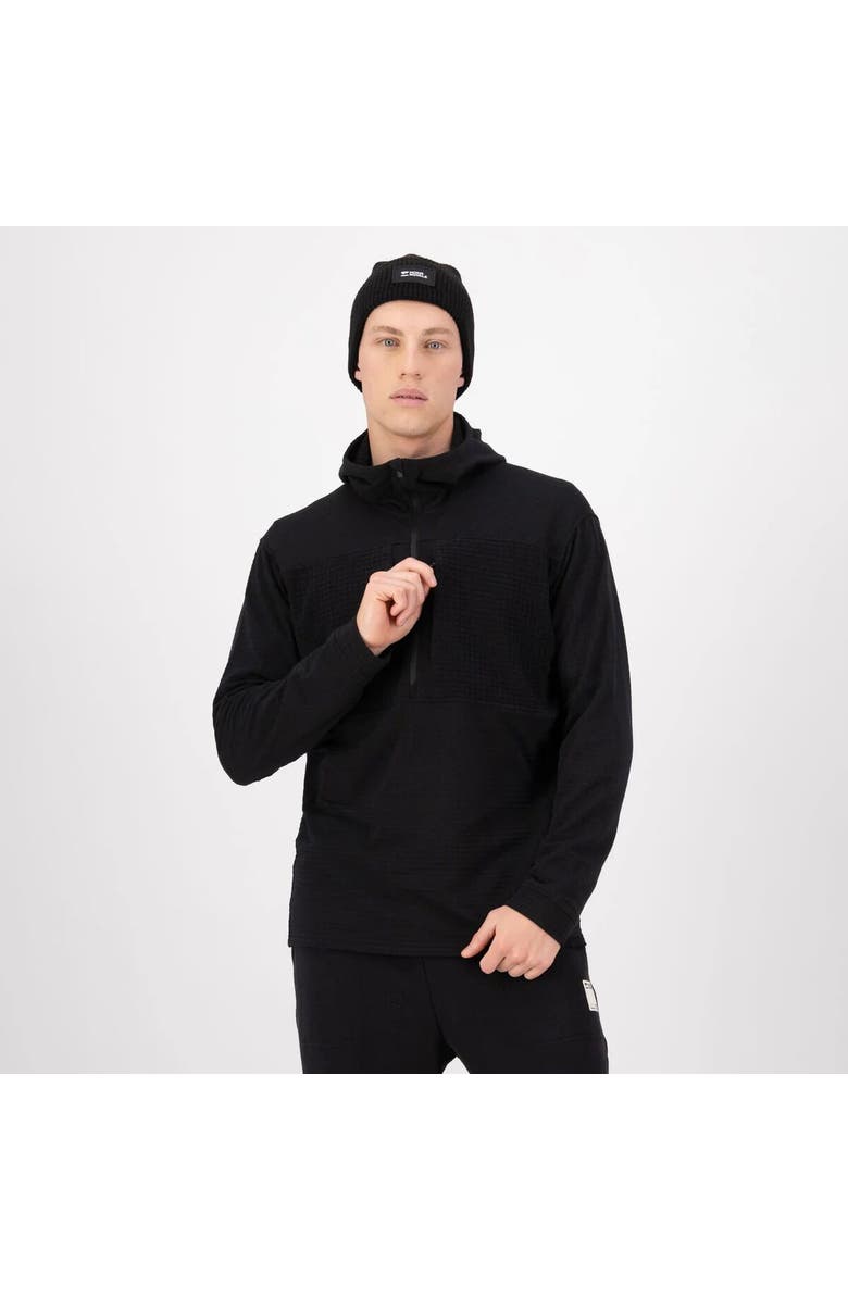 Mons Royale Offgrid Merino Fleece 1/2-Zip Long-Sleeve Top - Men's, Alternate, color, Black