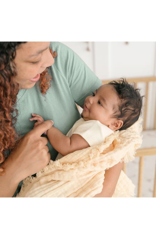 Crane Baby Ombré Cotton Muslin Blanket In Yellow