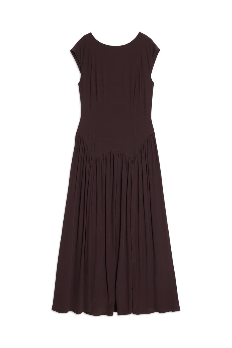 Dipped Drop Waist Maxi Dress, Alternate, color, Chocolate