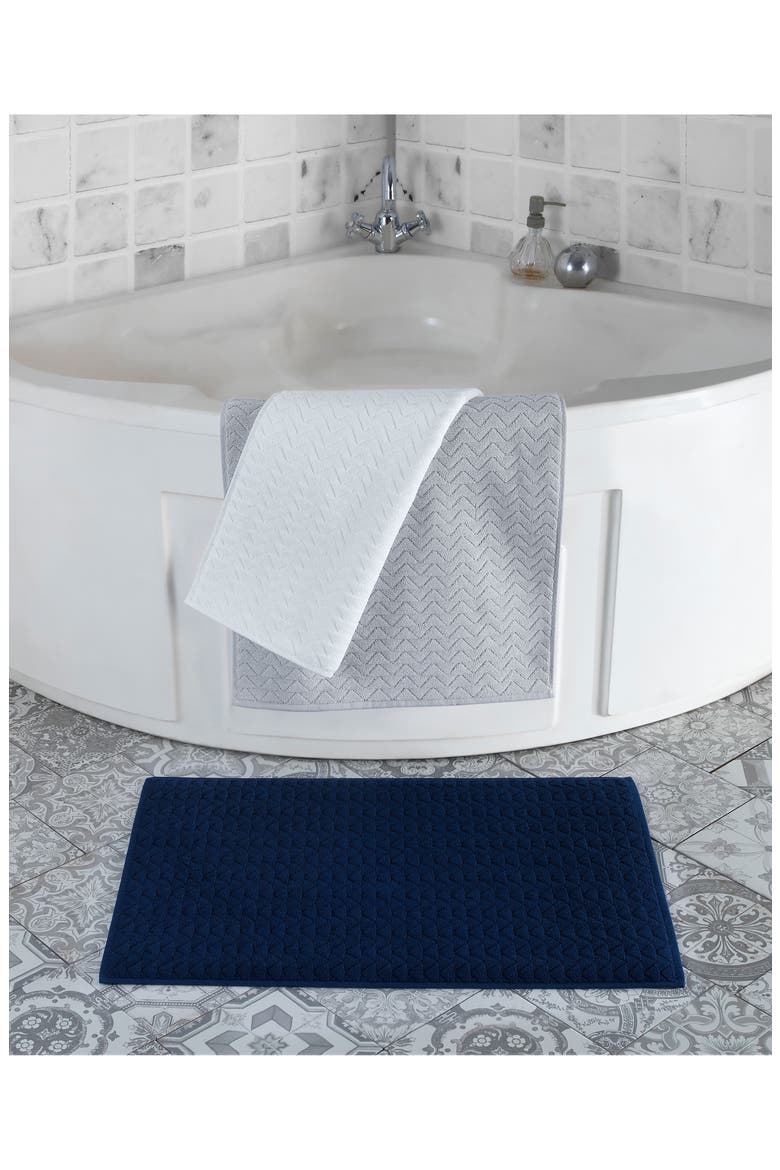 Herringbone Bath Mat, Alternate, color, WHITE