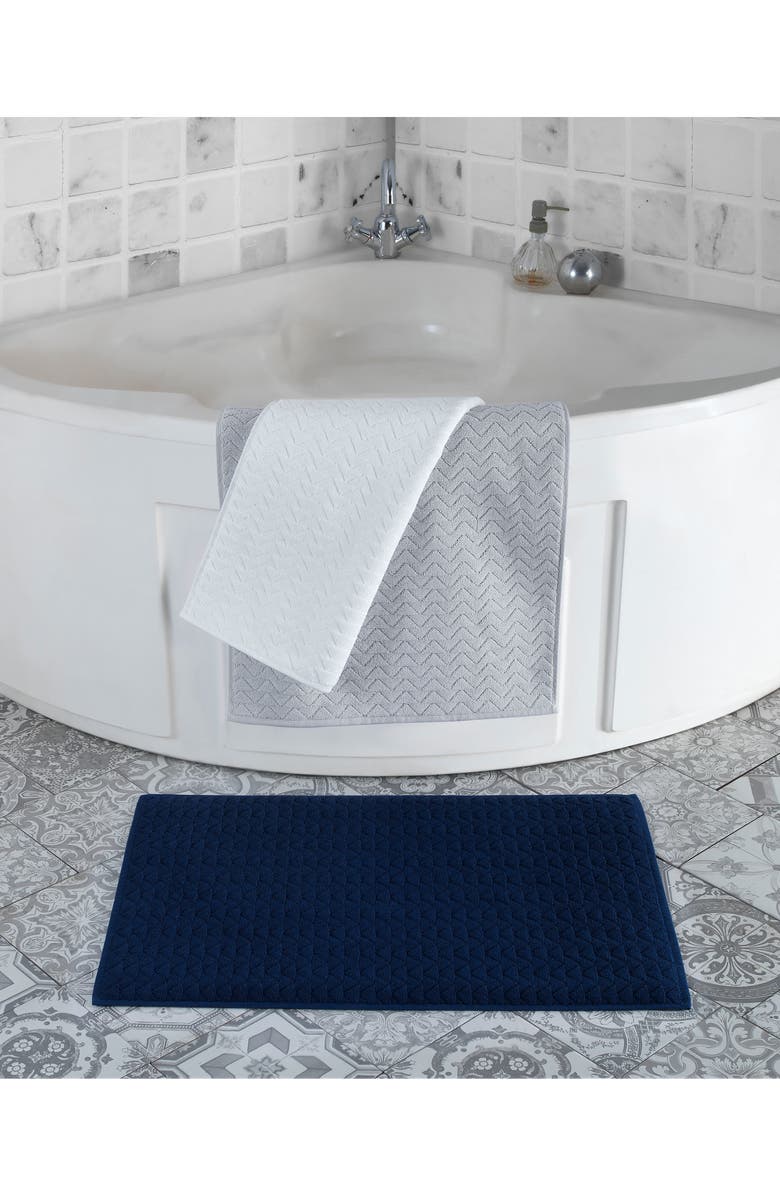 Brooks Brothers Herringbone Bath Mat, Alternate, color, Silver