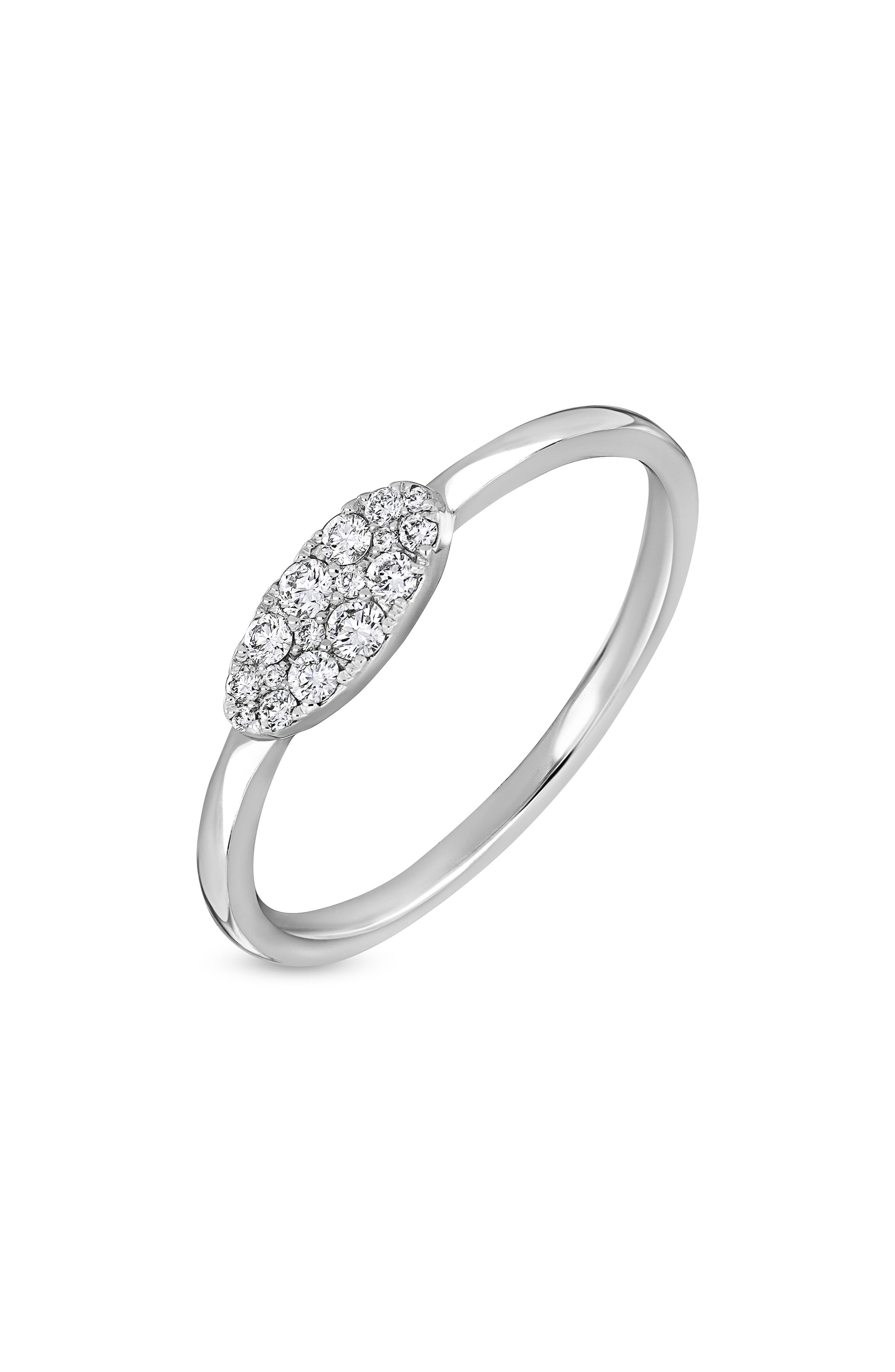 Bony Levy 18K White Gold Pavé Diamond Oval Ring