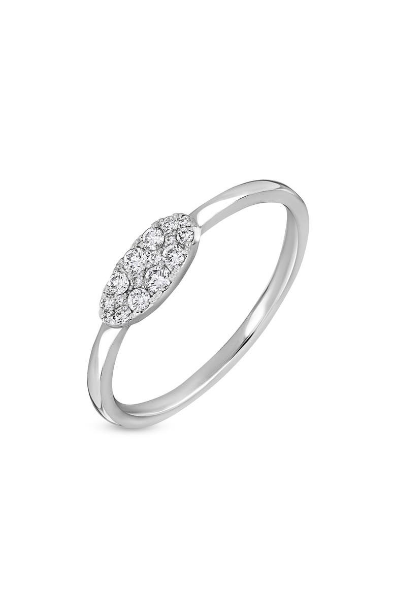 Bony Levy 18K White Gold Pavé Diamond Oval Ring, Main, color, 18K White Gold