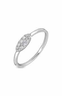 Bony Levy 18K White Gold Pavé Diamond Oval Ring