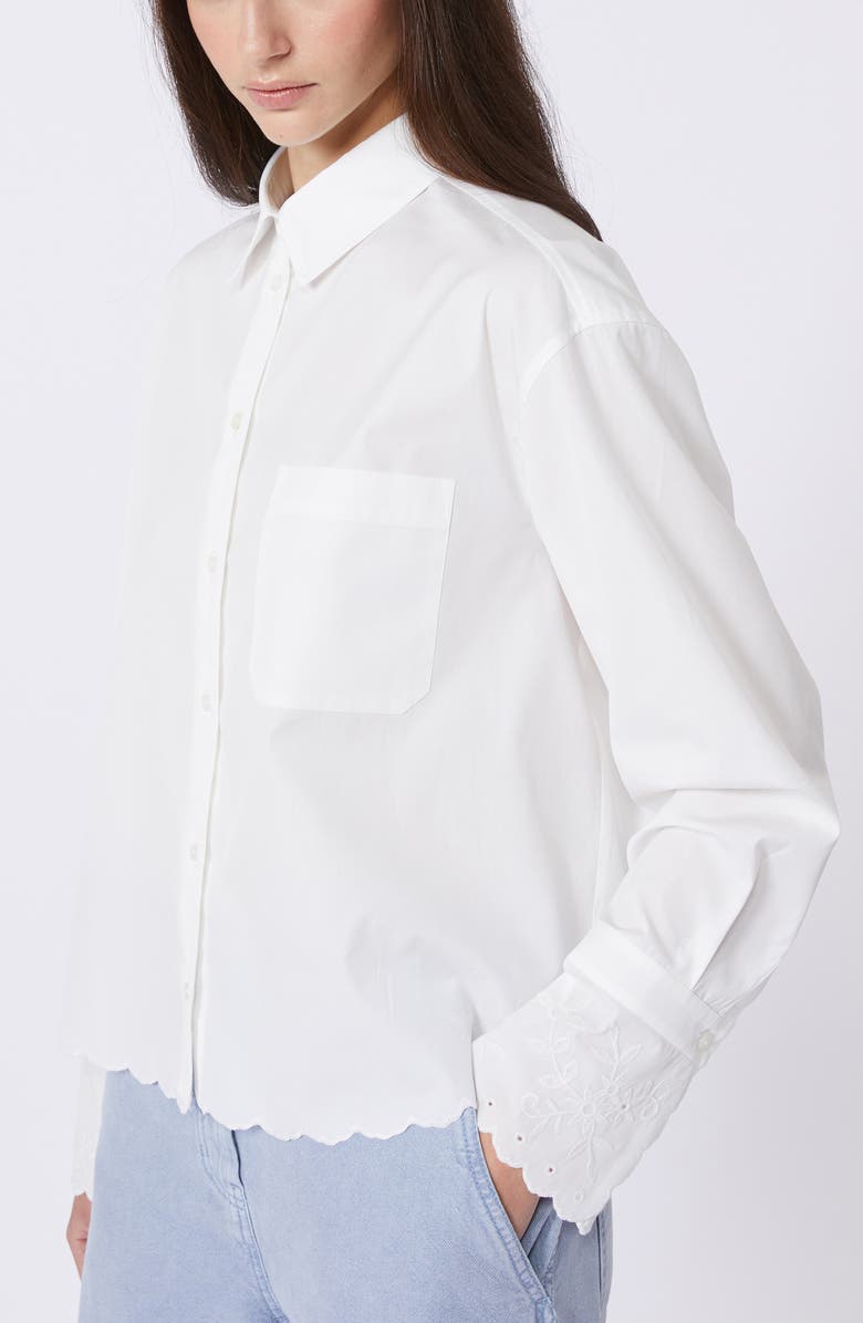 Weekend Max Mara Neutro Eyelet Button-Up Shirt, Alternate, color, Ivory