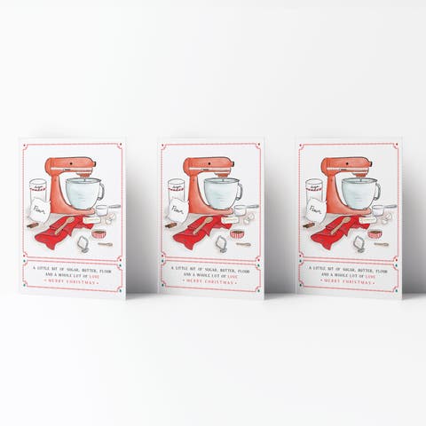 Winter/Holiday Greeting Card Pack Sets (3 ct) Christmas Ingredients