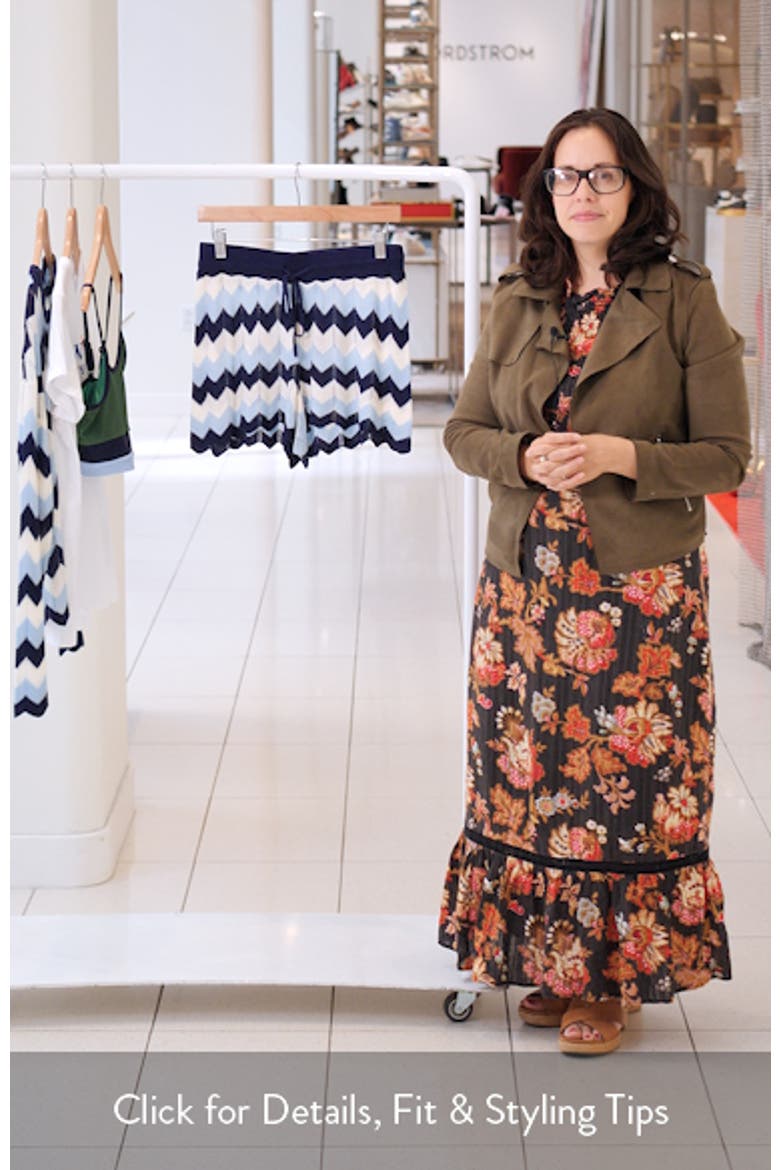 Balboa Chevron Stripe Pointelle Cover-Up Shorts video