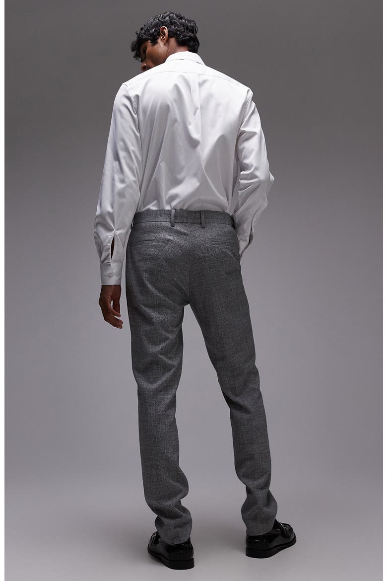 Skinny Fit Textured Cotton Dress Pants, Alternate, color, GREY