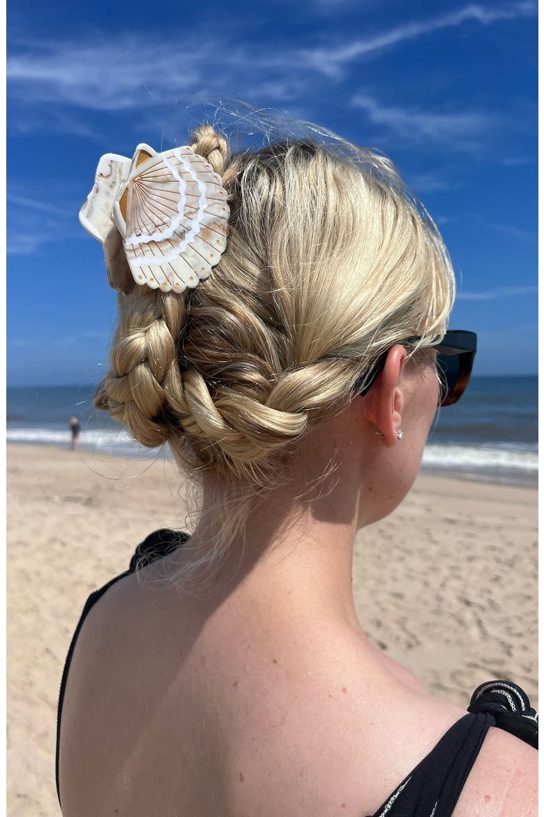 Seashell Hair Claw Clip, Alternate, color, GOLDEN SAND